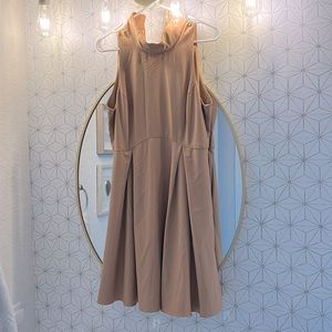 Large tan or cream high neck dress